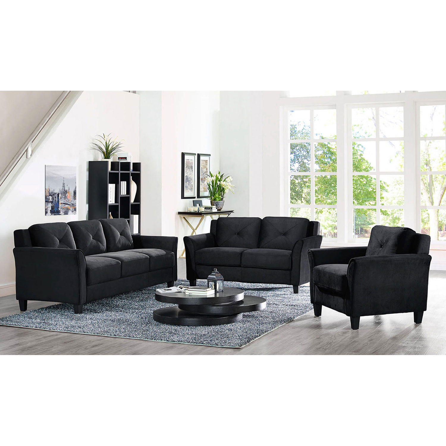 Harris Flared-Arm 3-Piece Living Room Sofa Set