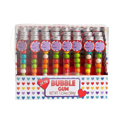 Valentine Bubblegum Buddies Candy Packs: 24-Piece Box