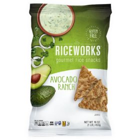 Riceworks Avocado Ranch Rice Snacks Chips, 16 oz.
