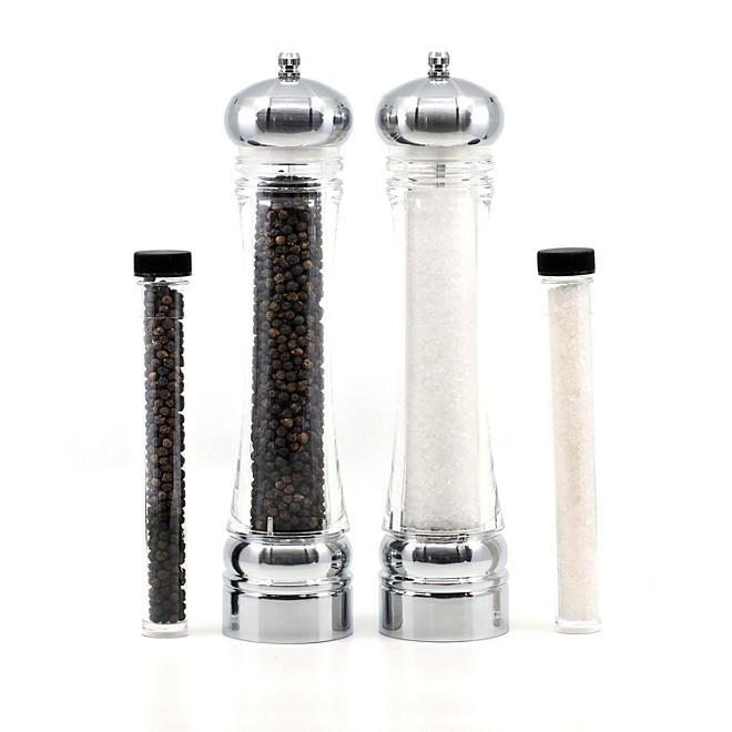 Orii 4-Piece Salt and Pepper Mill Set with Refills (Assorted Colors)