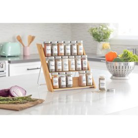  Orii 18-Jar Bamboo Counter To Drawer Spice Rack