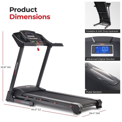 Sunny Health Fitness Premium Smart Treadmill with Auto Incline Sam s Club