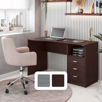 Techni Mobili Classic Computer Desk with Multiple Drawers, Assorted Colors