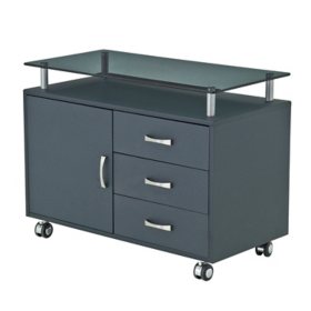 Heavy-Duty File Shuttle Home Office Rolling Filing Cart Storage with Lower Rack 