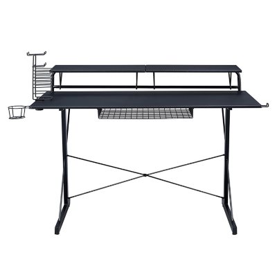 Techni Sport TS-200 Carbon Computer Gaming Desk with Shelving, Black -  Sam's Club