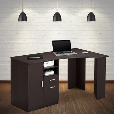 Classic Office Desk with Storage Gray - Techni Mobili