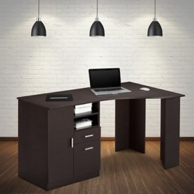 Techni Mobili Functional L-Shape Desk with Storage, Grey - Sam's Club