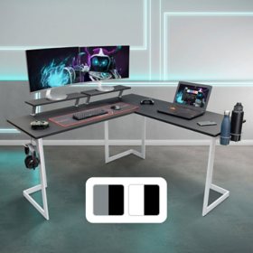 Techni Sport TS-220L Warrior L-Shaped Computer Gaming Desk, Assorted Colors