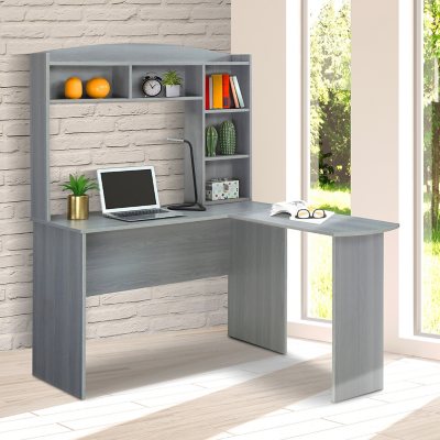 Modern Office Desk with Storage Gray - Techni Mobili