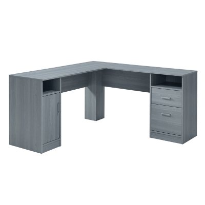 Techni Mobili Classic Office Desk with Storage, Gray