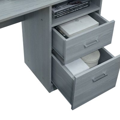 Techni Mobili Functional L-Shape Desk with Storage, Grey - Sam's Club