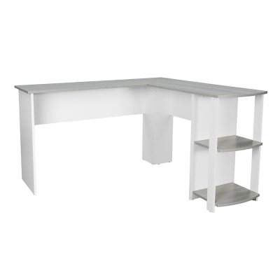 Techni Mobili Functional L-Shape Desk with Storage, Grey - Sam's Club