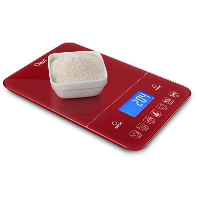 Enkel Digital Kitchen Scale with Removable Measuring Cup - Red 9909464