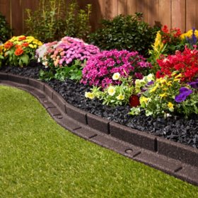 GroundSmart 4' Brown Roman Brick Rubber Landscape Edging, 2pk
