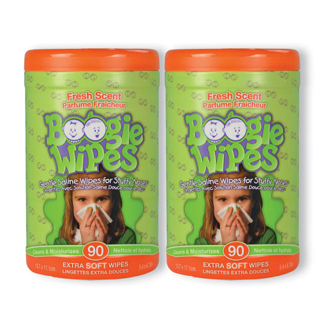 Boogie Wipes Saline Nose Wipes, Fresh Scent (180 ct.)