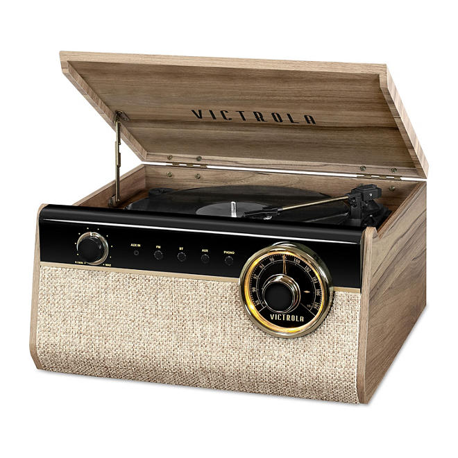Victrola Austin Bluetooth Record Player in Reclaimed Wood Finish- Farmhouse Walnut