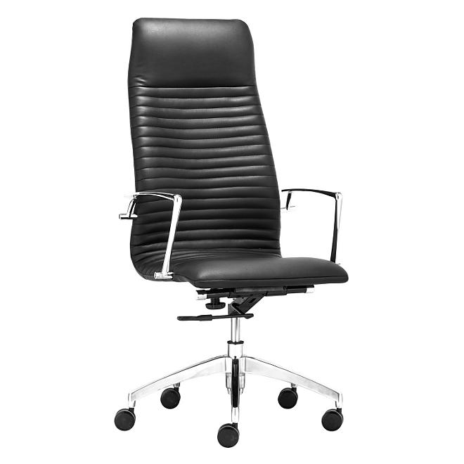 Lyons High-Back Leatherette Office Chair, Black
