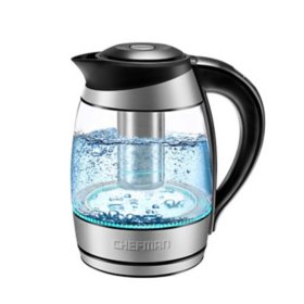 Chefman 1.8 Liter Electric Glass Kettle With Tea Infuser