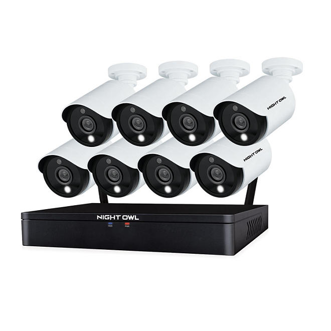 Night Owl Expandable 20 Channel Wired + Wireless DVR with (8) 1080p Wired Spotlight Cameras and 1TB Hard Drive
