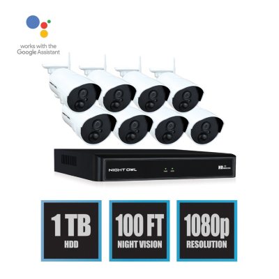 Night Owl 8 Channel Wi Fi Nvr With 8 1080p Wi Fi Ip Cameras And 1tb Hard Drive Sam S Club