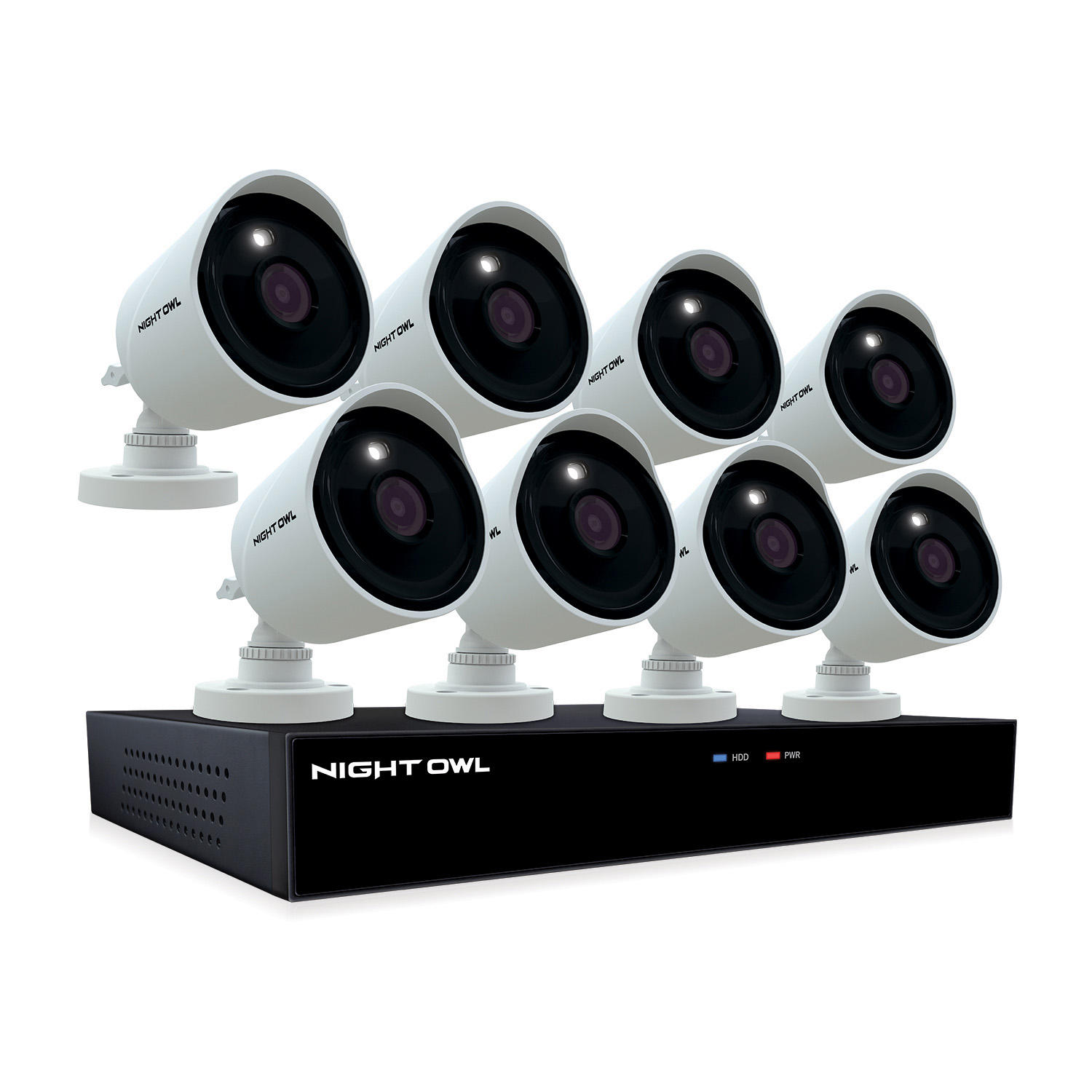 Night Owl 8 Channel Wired DVR with (8) 4K Ultra HD Wired Spotlight Cameras, 2TB HDD