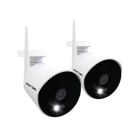 Night Owl 1080p HD Wi-Fi IP Cameras with Built-In Spotlights (2-Pack)