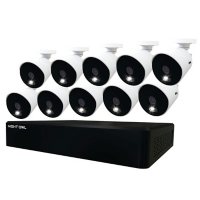 Night Owl Expandable 12 Channel Wired DVR with (10) 4K Ultra HD Wired Spotlight Cameras and 2TB Hard Drive