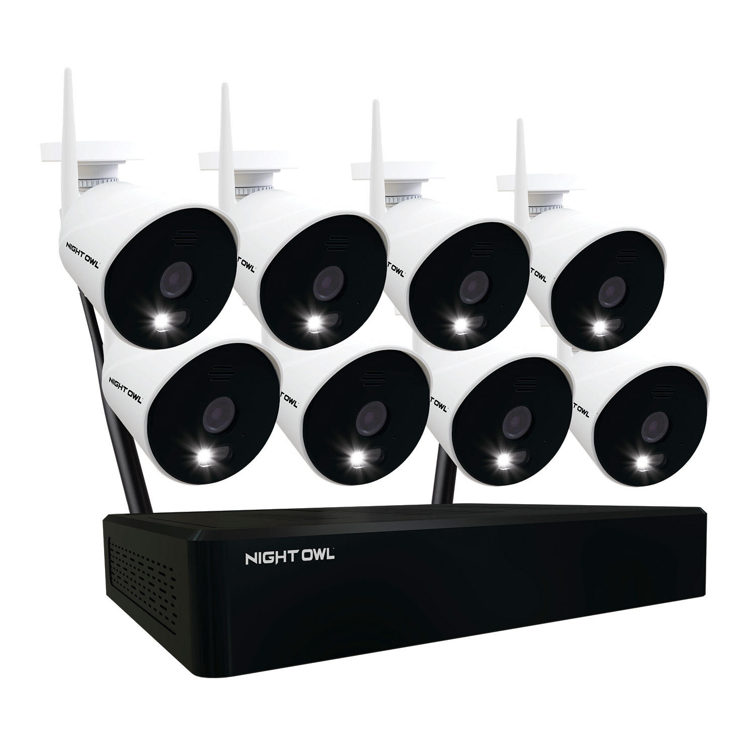 Night Owl (CL-2WNP1-8L) Expandable 10 Channel Wi-Fi NVR with (8) 1080p Wi-Fi IP Spotlight Cameras, 1TB HDD