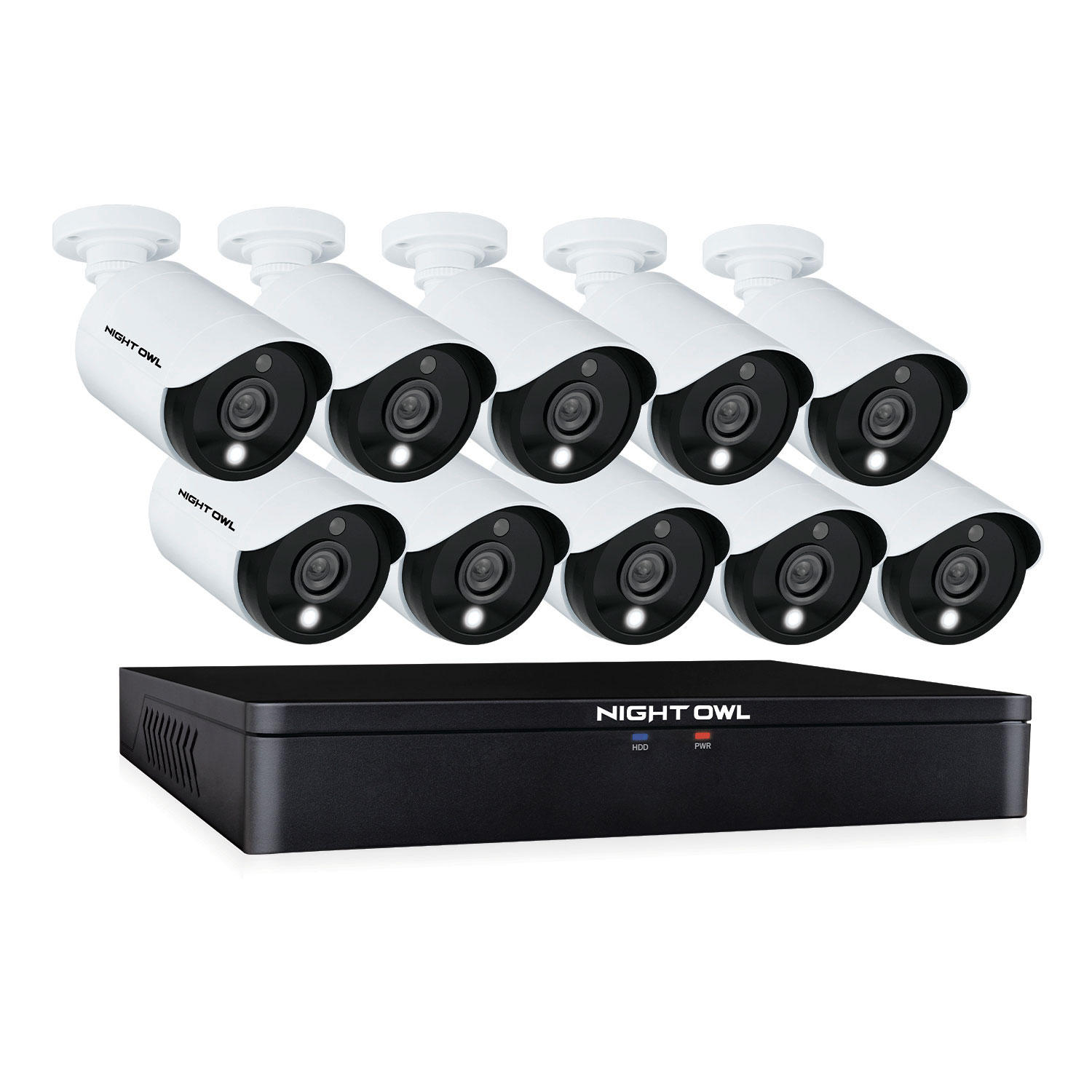 Night Owl Expandable 16 Channel Wired DVR with (10) 1080p HD Wired Spotlight Cameras and 1TB Hard Drive