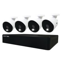 Night Owl Expandable 12 Channel Wired DVR with (4) 4K Ultra HD Wired Spotlight Cameras and 1TB Hard Drive