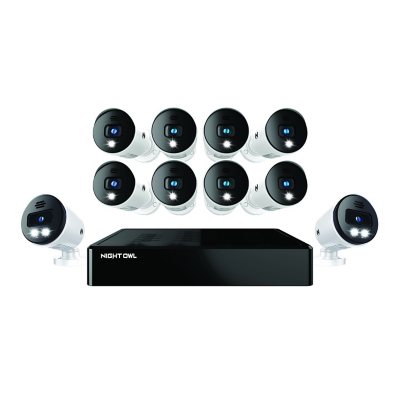 Night Owl Expandable 12 Channel Wired Bluetooth DVR with (8) Wired BNC and  (2) Wired IP 4K UHD Spotlight Cameras and 2TB Hard Drive - Sam's Club