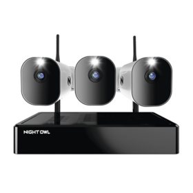 Night Owl 10 Channel 1080p Wi-Fi NVR with 1TB Hard Drive and 3 Wire Free Battery 1080p Spotlight Cameras with 2-Way Audio