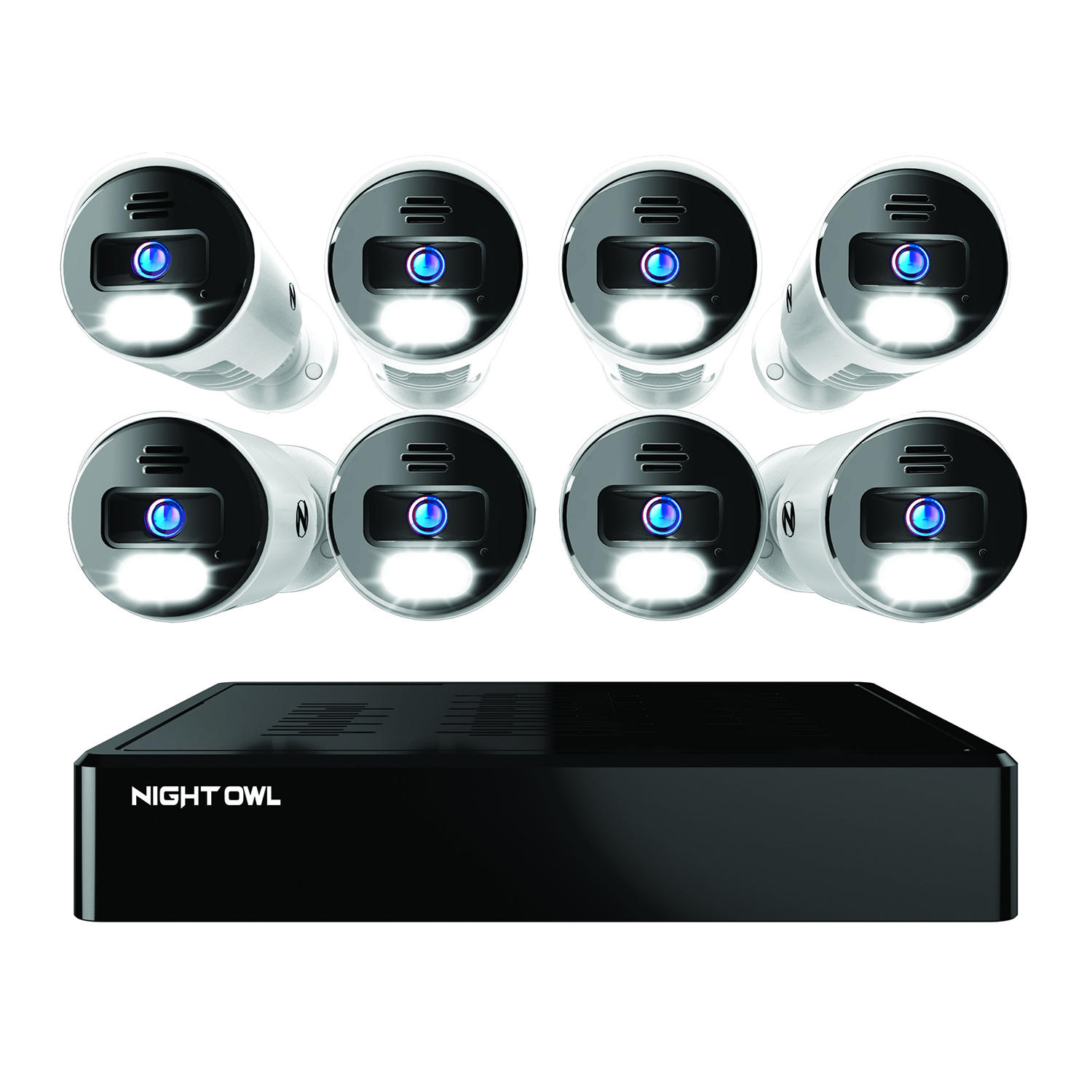 Night Owl 12 Channel NVR with 2TB Hard Drive and (8) Wired IP 4K Light Cameras