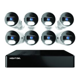 Night Owl 12 Channel NVR with 2TB Hard Drive and (8) Wired IP 4K Light Cameras