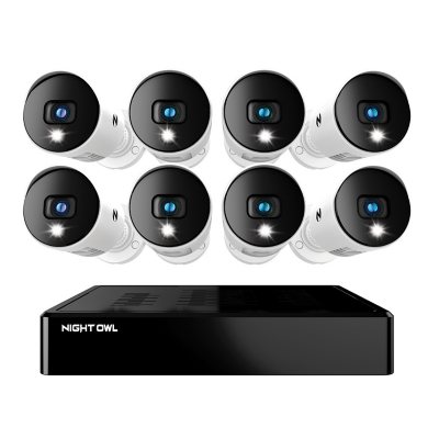 Night Owl CL-BT2D1-88L 8 Channel 1080p Bluetooth DVR with 1TB Hard Drive and 8 Wired 1080p Spotlight Cameras