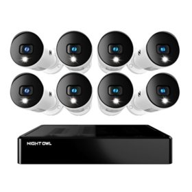 Night Owl 8 Channel 1080p Bluetooth DVR with 1TB Hard Drive and 8 Wired 1080p Spotlight Cameras		