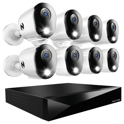 Night Owl 12 Channel 8 Wired 4 Wi-Fi 2K DVR Security System with 2TB Hard Drive and 8 Wired 2K Deterrence Cameras, 2-Way Audio