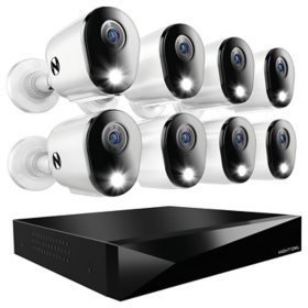 Night Owl 12 Channel (8 Wired 4 Wi-Fi) 2K DVR Security System with 2TB Hard Drive and 8 Wired 2K Deterrence Cameras with 2-Way Audio