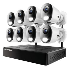 Night Owl 10 Channel Wi-Fi NVR Security System with 2TB Hard Drive and 8 Plug-In Wireless 4K Deterrence Cameras