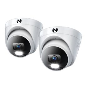 Night Owl Add On Wired IP 4K Deterrence Dome Cameras with 2-Way Audio (2-Pack)