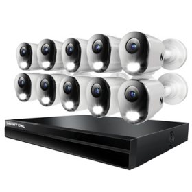 Night Owl Power over Ethernet 24 Channel NVR Security System with 4TB Hard Drive and 10 Wired IP 4K Deterrence Cameras