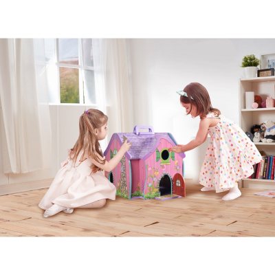 Teamson kids hand carry fairy doll house with cheap 7 accessories