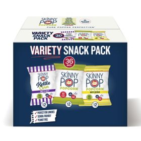 SkinnyPop Variety Snack Pack Popcorn, 0.5 oz., 36 pk.