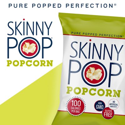 SkinnyPop Skinny Pop 100 Calorie Popcorn Snack, 0.65 oz, 28 Count - Non  GMO, Gluten Free, On-the-Go Snacking in the Snacks & Candy department at