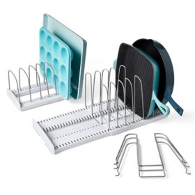 YouCopia Expandable Cookware and Adjustable Bakeware Storage Rack, 2-Piece Set