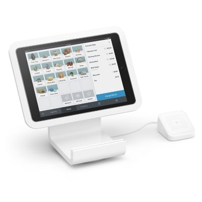 Square Dock For Reader Contactless Chip Card Scanner Portable Stand Holder White 