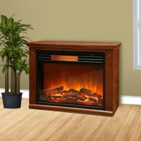 Rolling Mantle Infrared Heater/Fireplace with Flame Effect