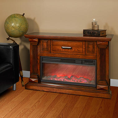 Lifesmart Legacy 48″ Mantle Fireplace with Northern Lights FX Flame Package