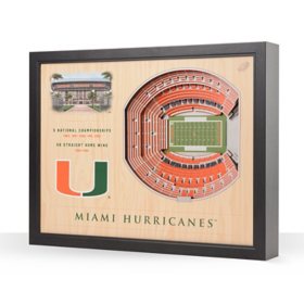 YouTheFan Miami Hurricanes 25-Layer Football Stadium View 3D Wall Art