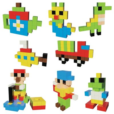 PicassoTiles 102 Piece Pixel Magnetic Puzzle Cube Set